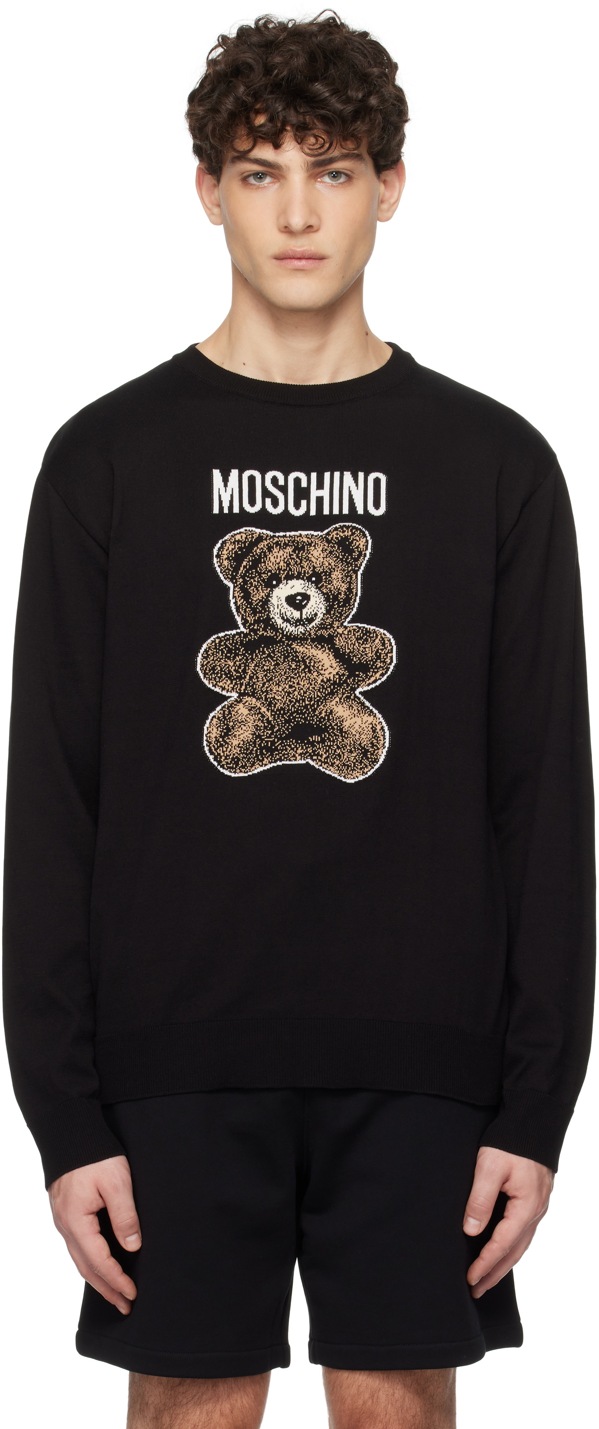スウェット・トレーナー MOSCHINO 'Teddy' print sweatshirt Black  V17020228 Moschino Kids Teddy Bear Print Sweatshirt | Black | FARFETCH