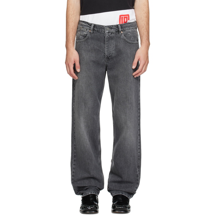 Photo: Marine Serre Gray Moon Laser Wash Straight Jeans