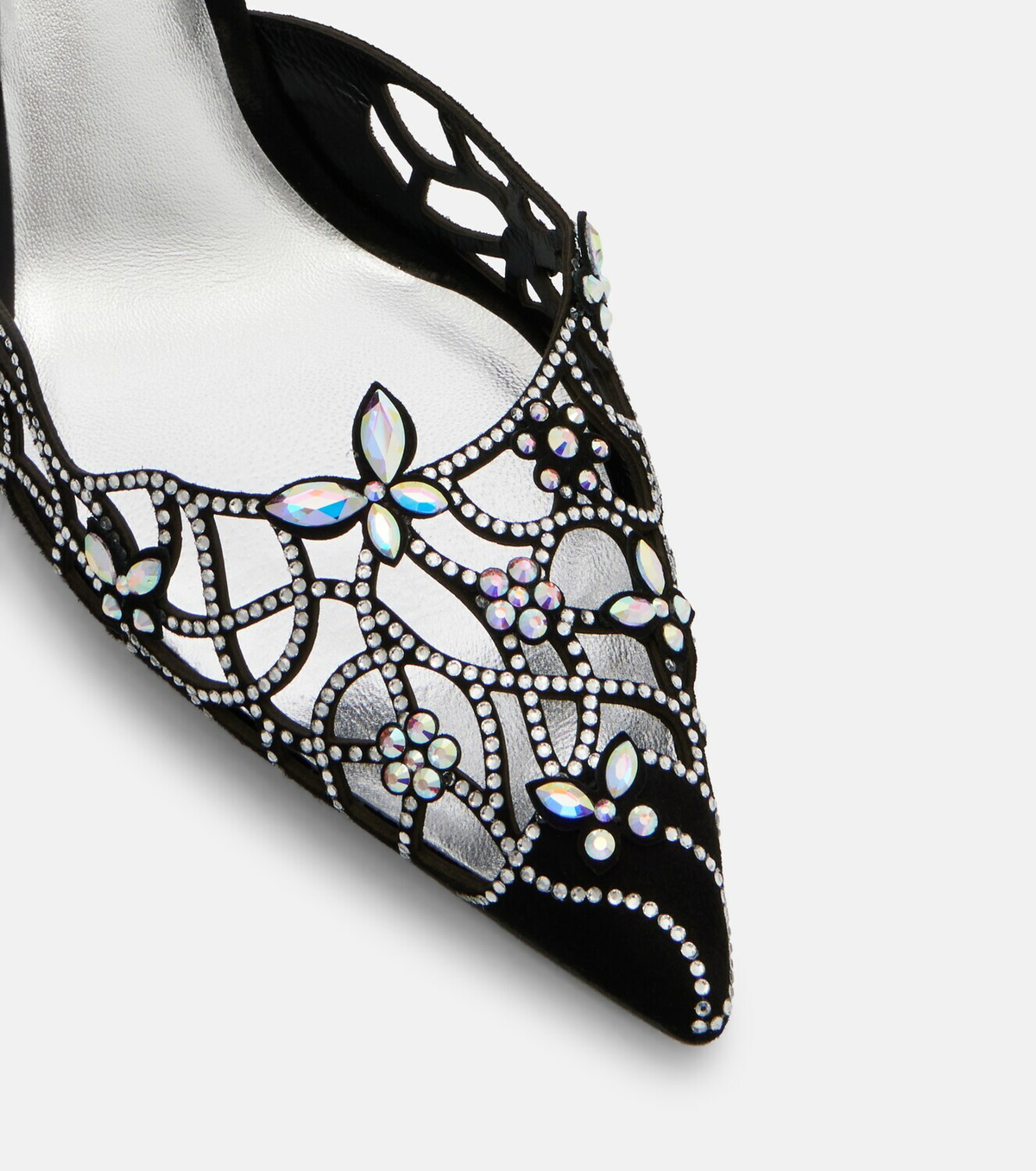 Rene Caovilla Embellished suede slingback pumps