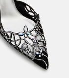 Rene Caovilla Embellished suede slingback pumps