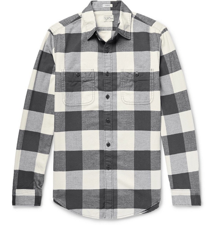 Photo: J.Crew - Checked Cotton-Flannel Shirt - Men - Dark gray