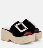 Roger Vivier Embellished platform espadrille sandals