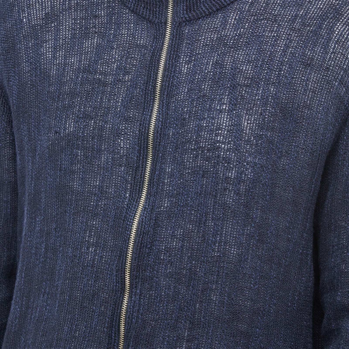Our Legacy Men's Checked Zip Track Shirt in Navy Yawning Linen Our 