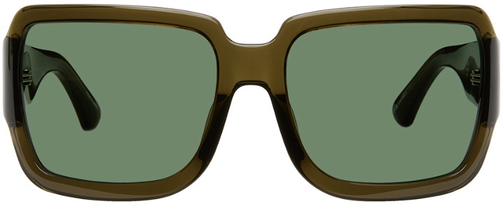 Photo: Dries Van Noten Khaki Linda Farrow Edition Oversized Sunglasses