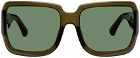 Dries Van Noten Khaki Linda Farrow Edition Oversized Sunglasses