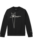 Rick Owens - Champion Logo-Embroidered Organic Cotton-Jersey Sweatshirt - Black