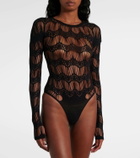 Saint Laurent Open-knit bodysuit