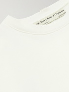 Abc. 123. - Webbing-Trimmed Logo-Embroidered Cotton-Blend Jersey Sweatshirt - White