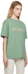 JACQUEMUS Green Le Raphia 'Le T-Shirt Raphia' T-Shirt