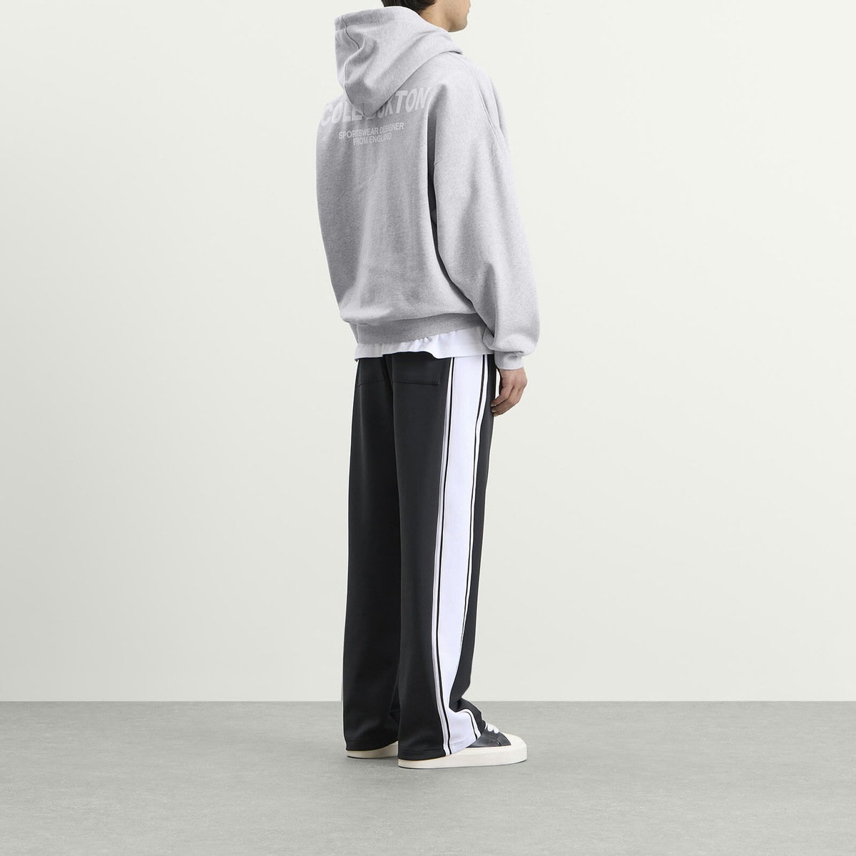 Cole Buxton Men's CB Sportswear Hoodie in Light Grey Marl