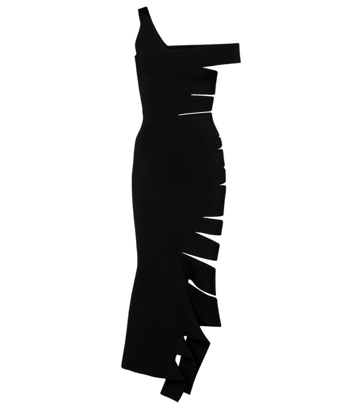 Photo: Mugler Asymmetric cutout midi dress