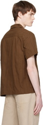 COOR Brown Guayabera Tape Half Shirt