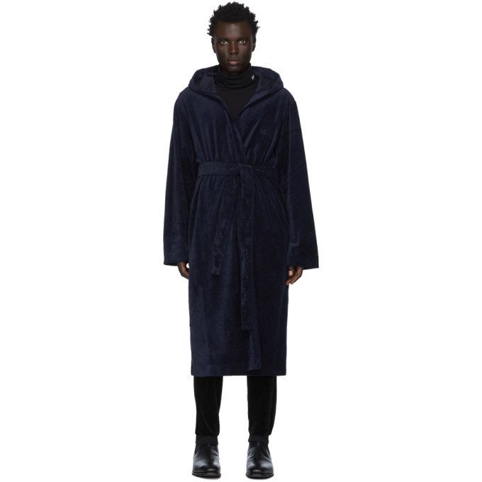 Photo: Boss Navy Velour Hooded Robe