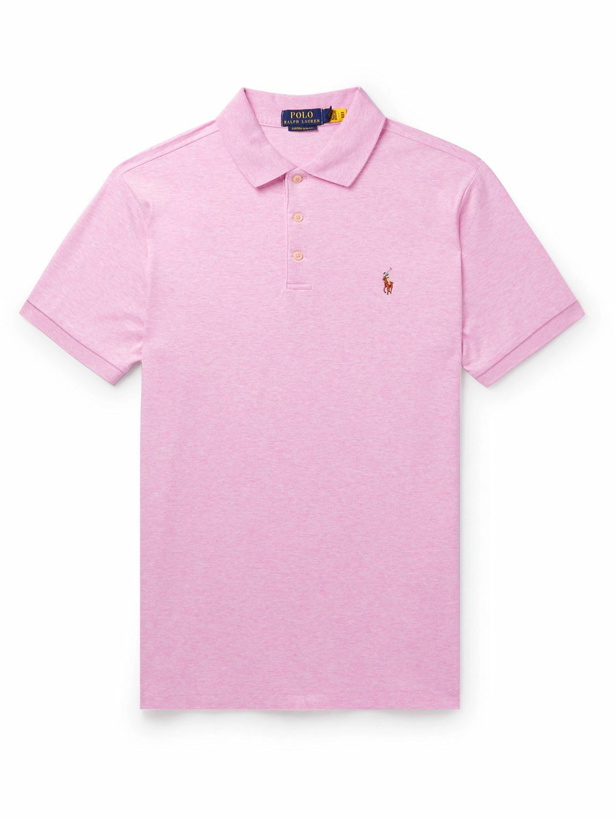 Photo: Polo Ralph Lauren - Logo-Embroidered Cotton-Jersey Polo Shirt - Pink