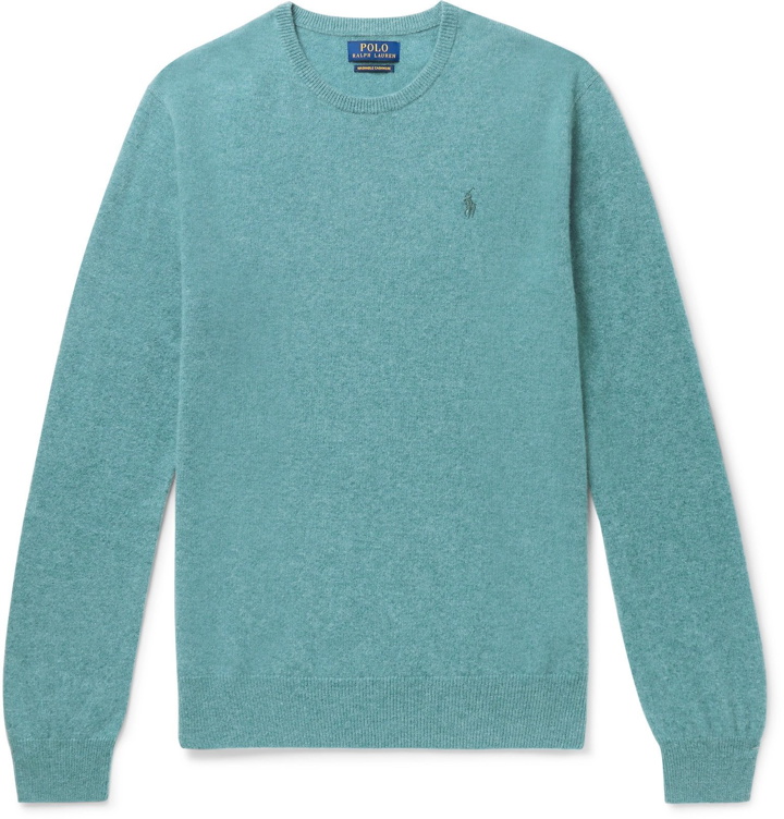 Photo: Polo Ralph Lauren - Slim-Fit Mélange Cashmere Sweater - Blue