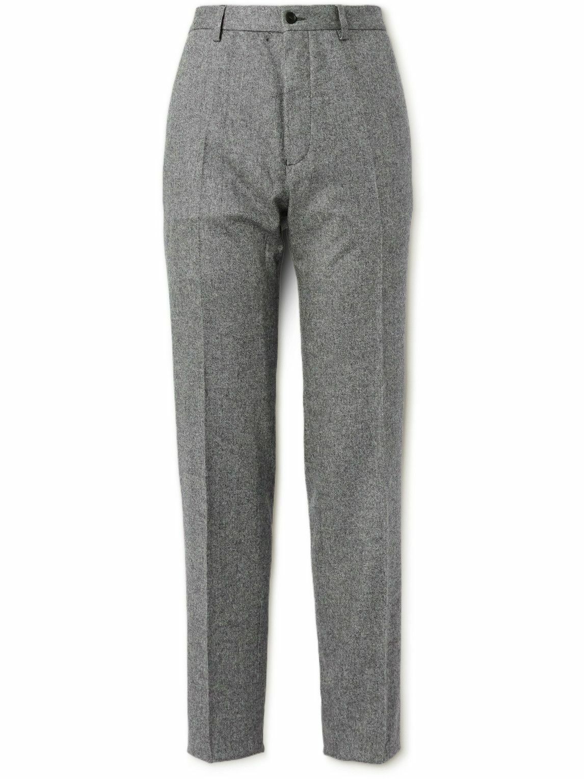 100% Worsted Wool Gray, Parker, Pleated Pants Lined Trousers Unhemmed Unfinished Bottom main image 0