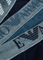 Emporio Armani Logo Stretch-cotton Briefs set of Three Blue