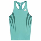 Adidas Running adidas Adizero Archive Running Tank Top in Powder Teal
