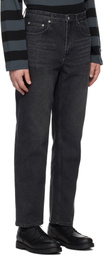Uniform Bridge Black 5P Straight Jeans