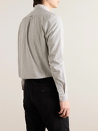 Richard James - Button-Down Collar Striped Cotton, Linen and Ramie-Blend Shirt - Gray