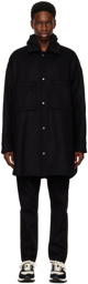 Maison Kitsuné Black Wool Coat