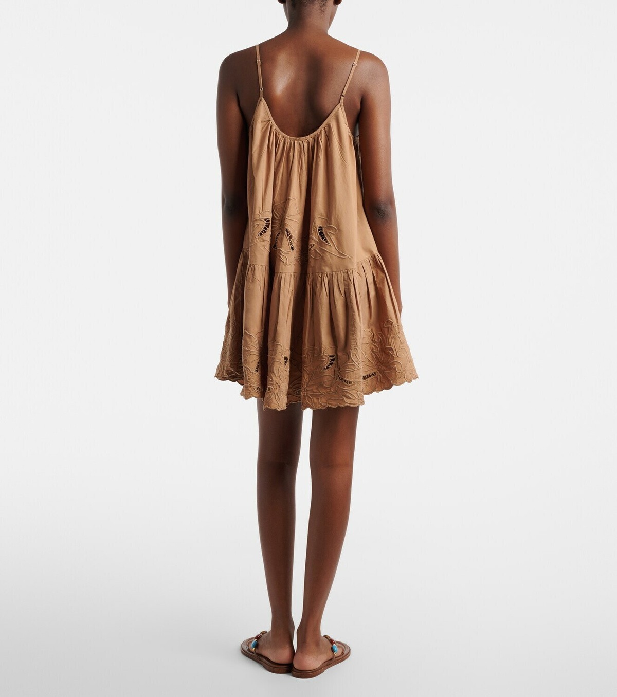 Juliet Dunn Embroidered cotton minidress