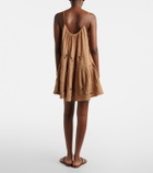Juliet Dunn Embroidered cotton minidress
