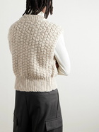 Amomento - Slim-Fit Crochet-Knit Sweater Vest - Neutrals