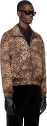 Ernest W. Baker Brown Cheetah Track Jacket