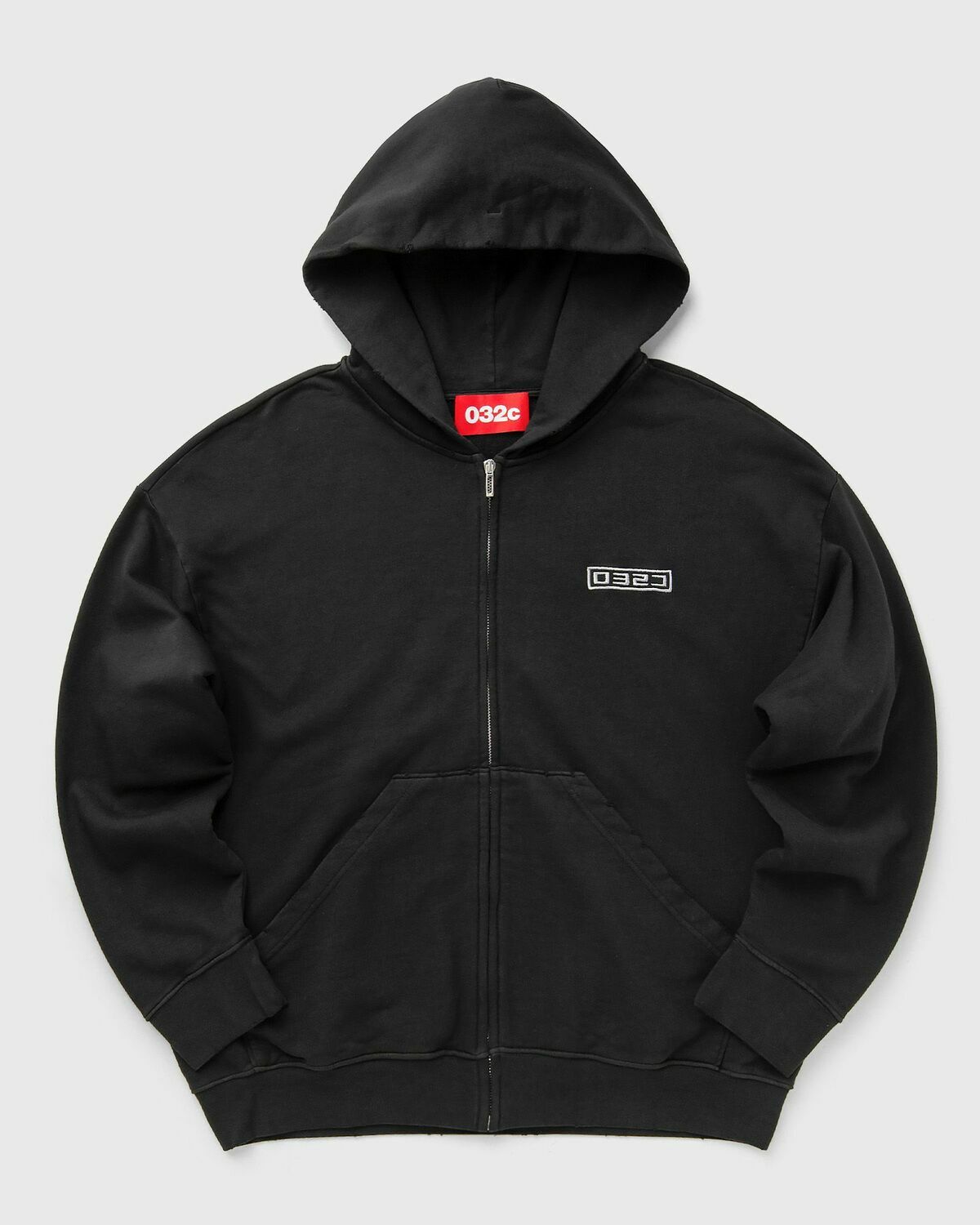 032c ROUTINE ZIP HOODIE Black Mens Hoodies/Zipper