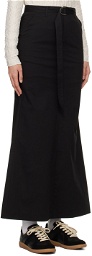 lesugiatelier Black Belted Maxi Skirt