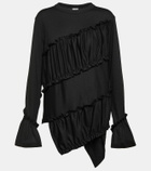 Noir Kei Ninomiya Ruffled asymmetric wool sweater