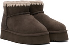 Mou SSENSE Exclusive Brown Classic Platform Boots