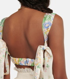 Zimmermann - Floral linen and silk bustier top