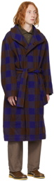 Lemaire Blue & Brown Bathrobe Coat