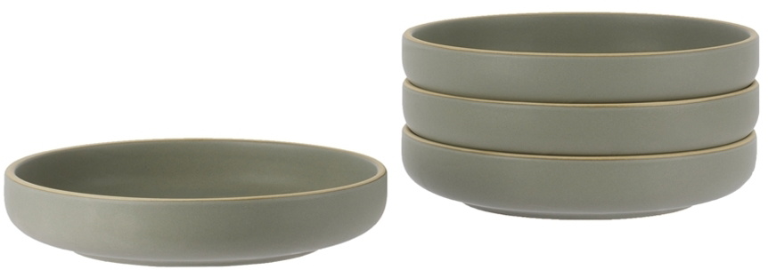 Lineage Ceramics Gray Deep Lunch Plate, 4 pcs