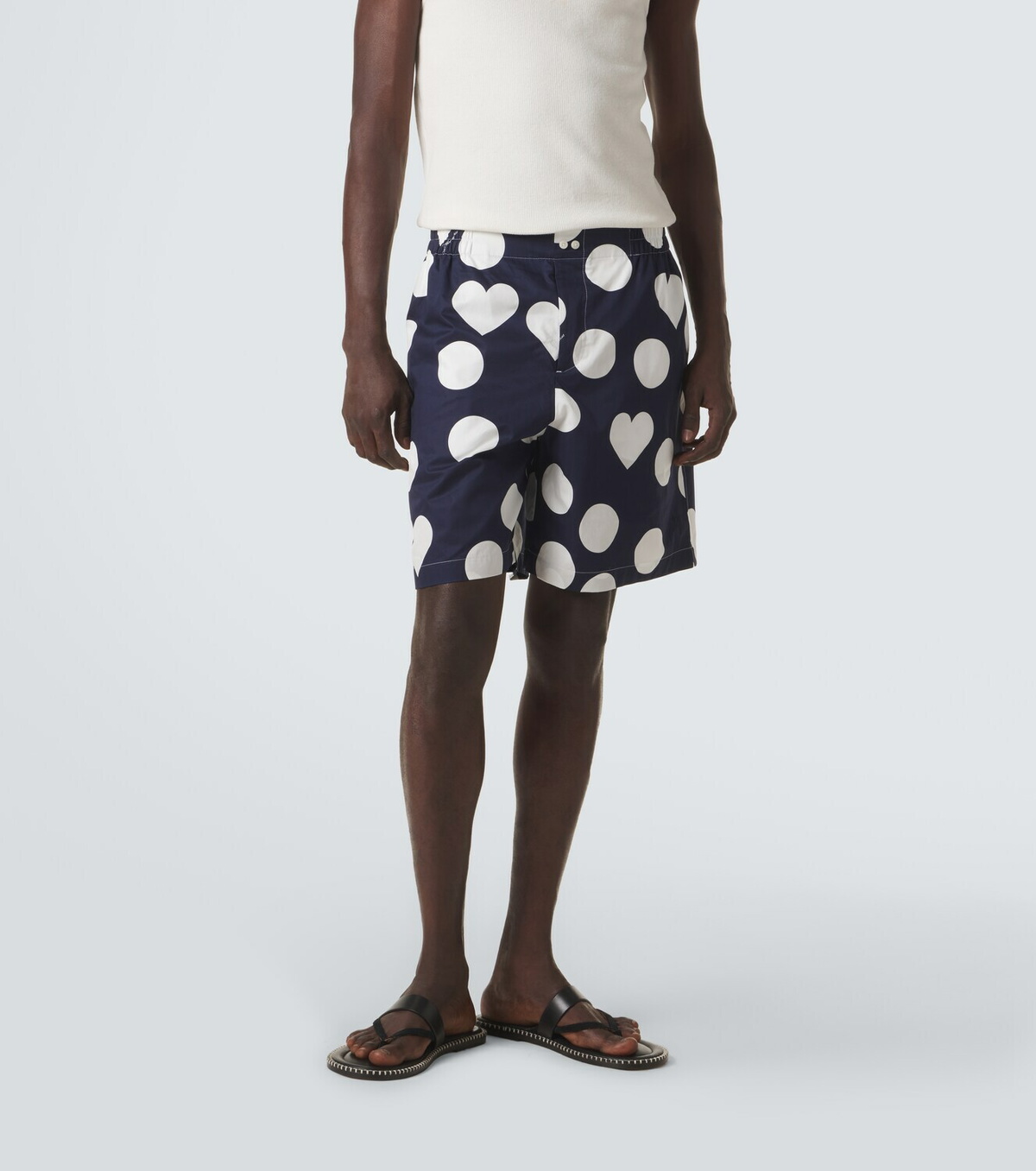 Jacquemus Caleçon polka-dot cotton poplin shorts