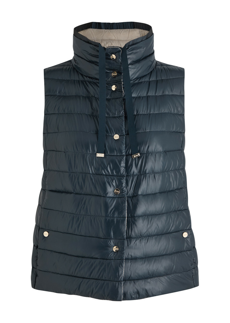 Herno Ultralite Reversible Quilted Shell Gilet Navy