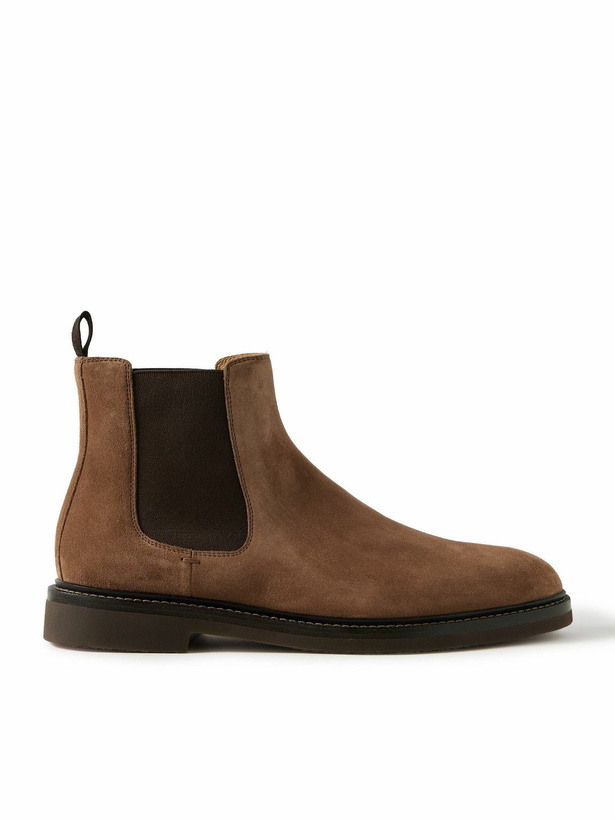 Photo: Brunello Cucinelli - Suede Chelsea Boots - Brown