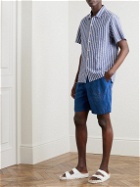 Altea - Fatigue Straight-Leg Linen Bermuda Shorts - Blue