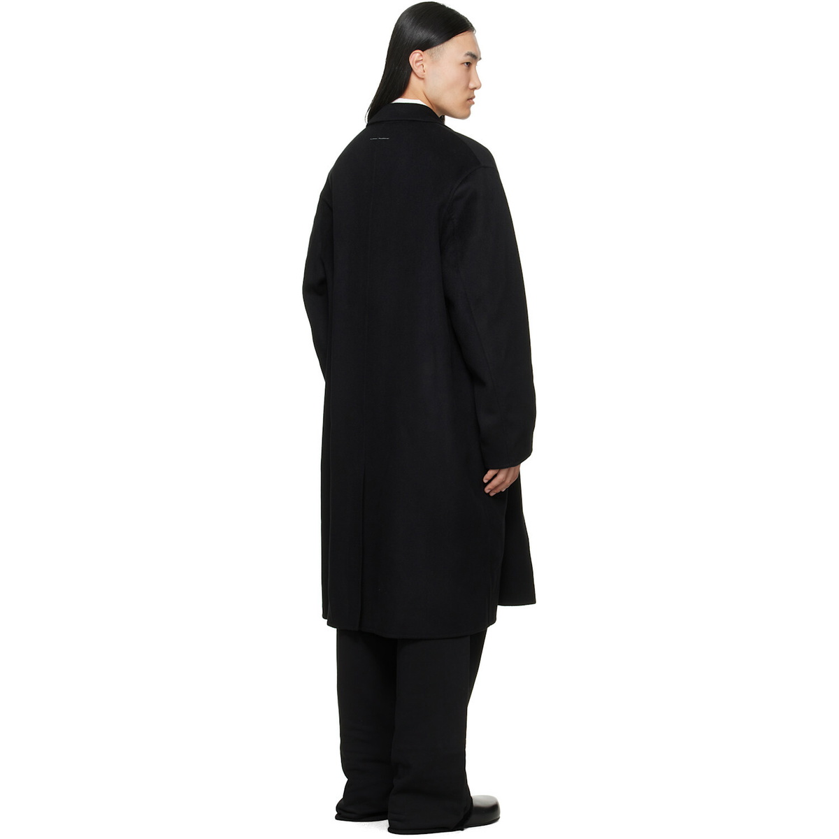 MM6 Maison Margiela Black Double-Faced Wool Coat