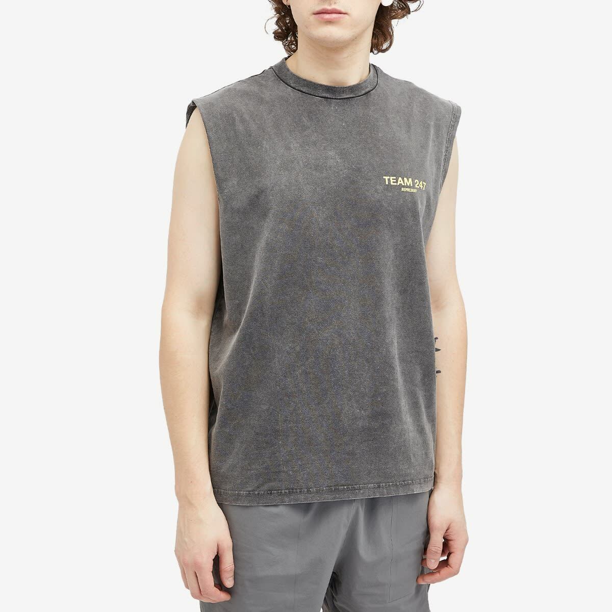 Represent Men's Team 247 Oversized Tank in Pewter/Lemon Represent