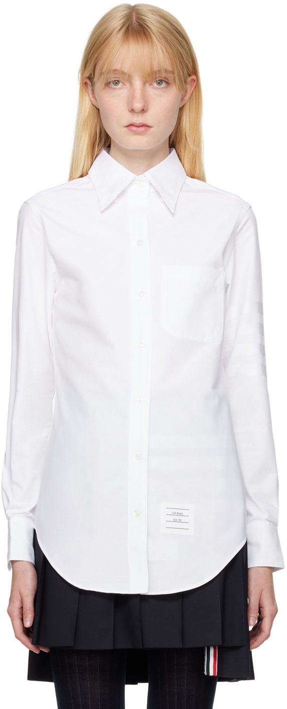 Thom Browne White Engineered 4-Bar Shirt Thom Browne