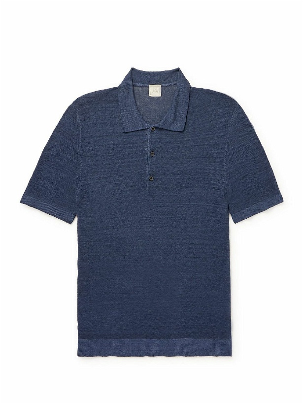 Photo: 120% - Linen Polo Shirt - Blue