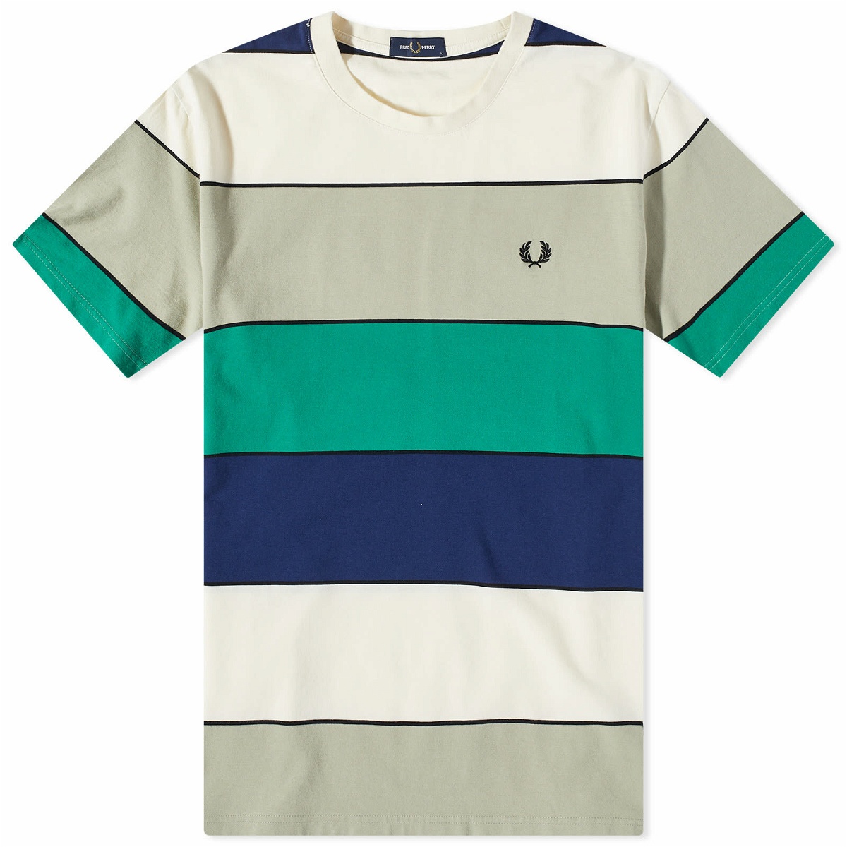 Fred Perry Authentic Men's Bold Stripe T-Shirt in Seagrass Fred Perry ...