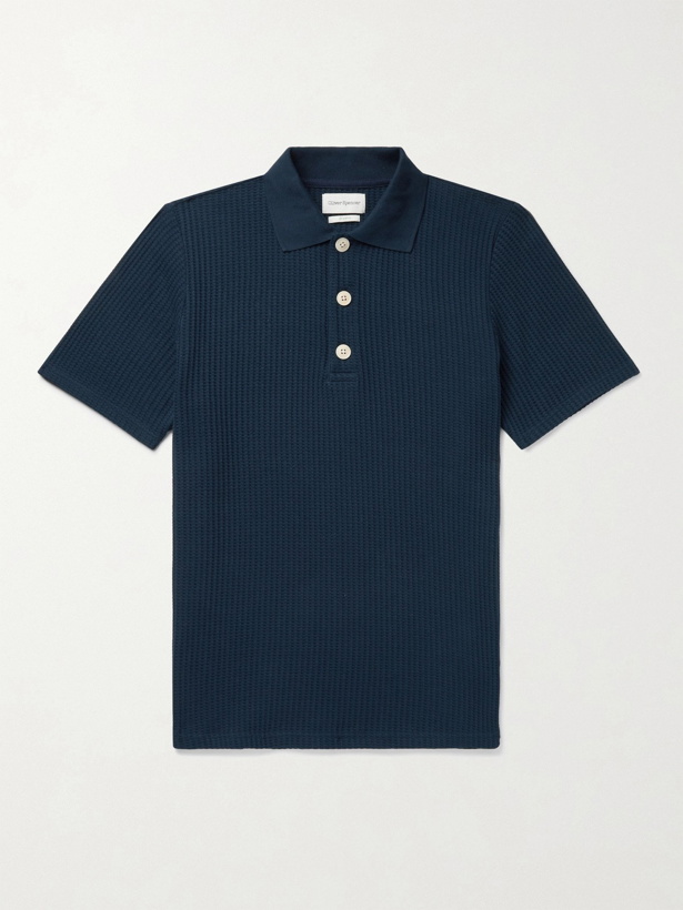 Photo: OLIVER SPENCER - Tabley Organic Cotton Polo Shirt - Blue