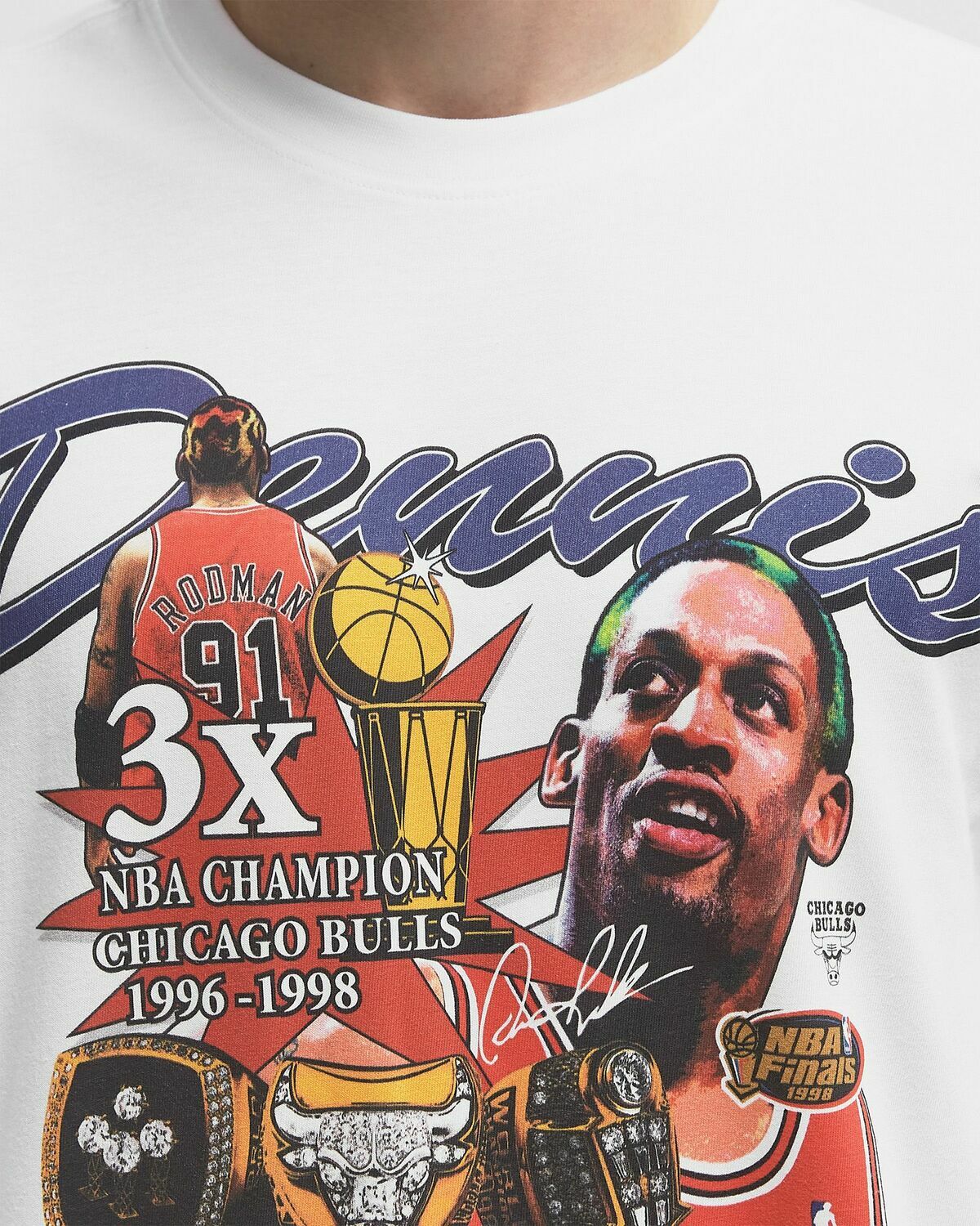 Mitchell & Ness NBA RINGS TEE CHICAGO BULLS DENNIS RODMAN White Mens Shortsleefe