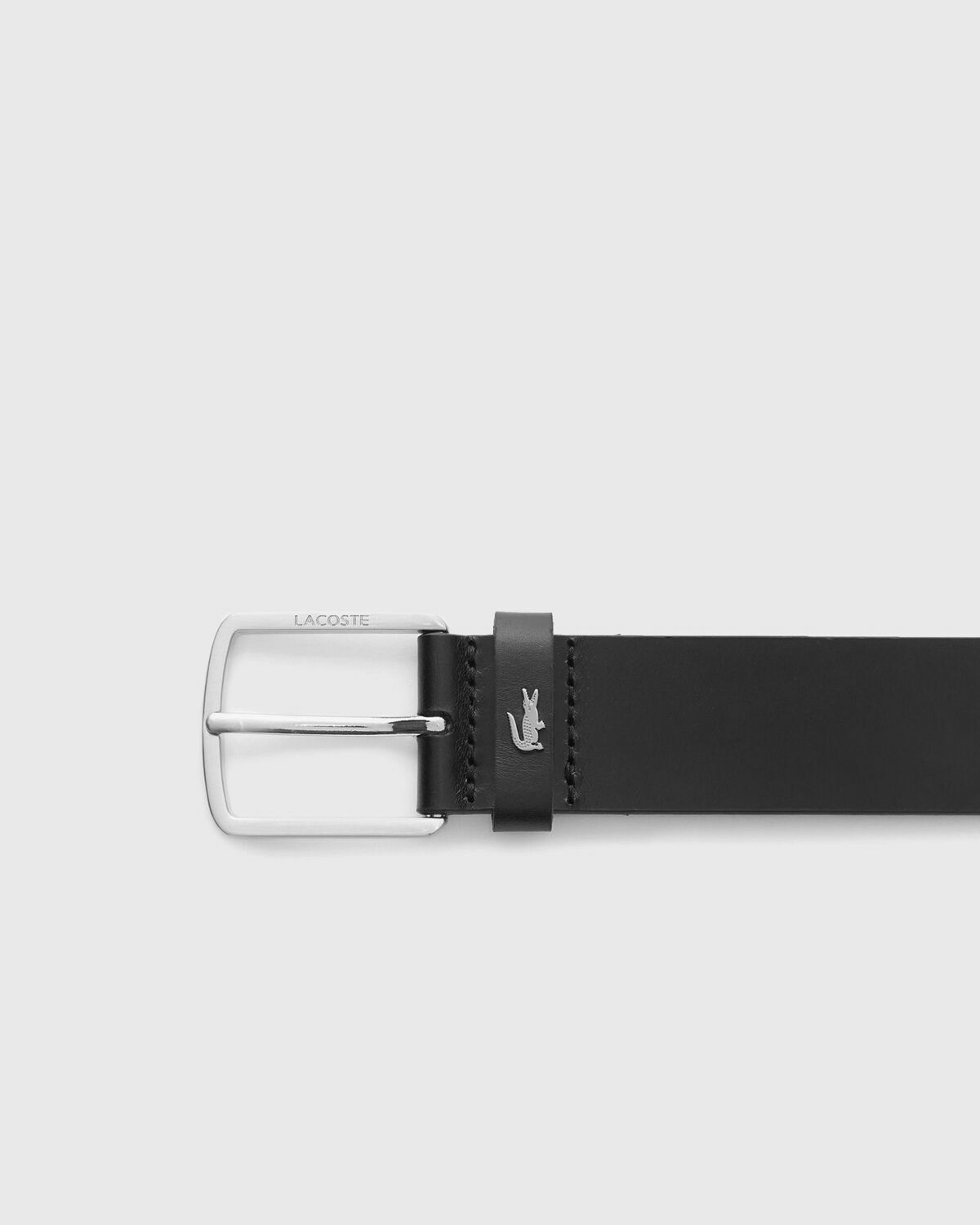 Lacoste 35 PLAIN LEATHER BELT Black Mens Keychain