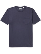 Richard James - Silk-Trimmed Slub Organic Cotton-Jersey T-Shirt - Blue