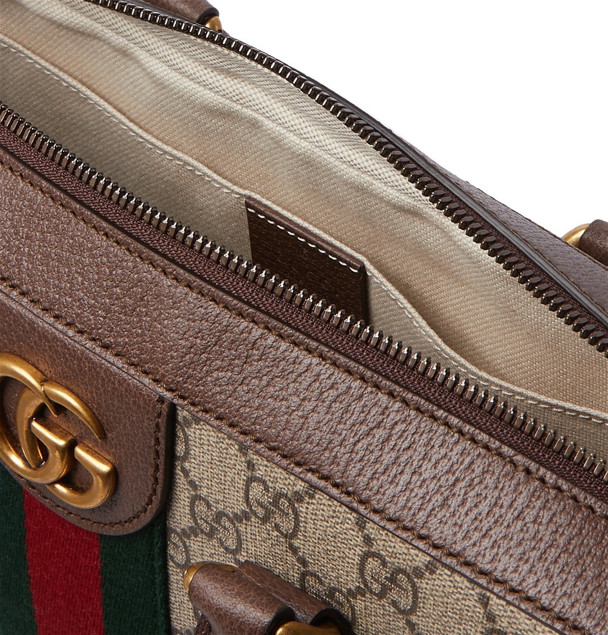 Ophidia Leather-Trimmed Monogrammed Coated-Canvas Duffle Bag